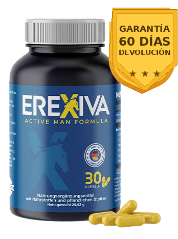 Frasco de Erexiva España con garantía de devolución de 60 días en la compra oficial